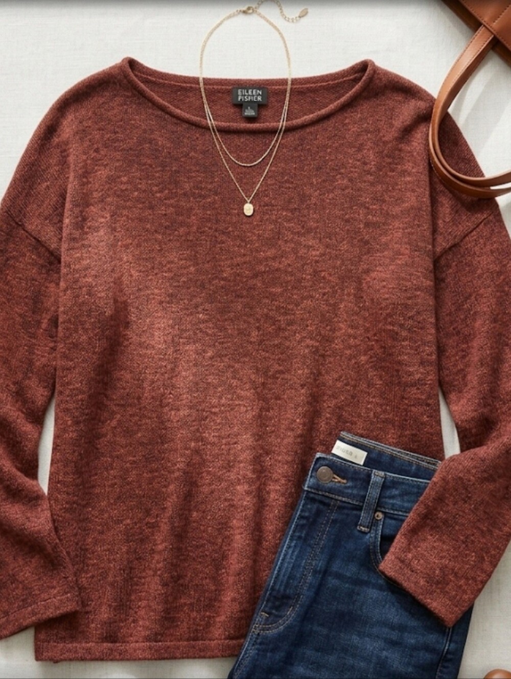 Womens Layered Knit Sweater
